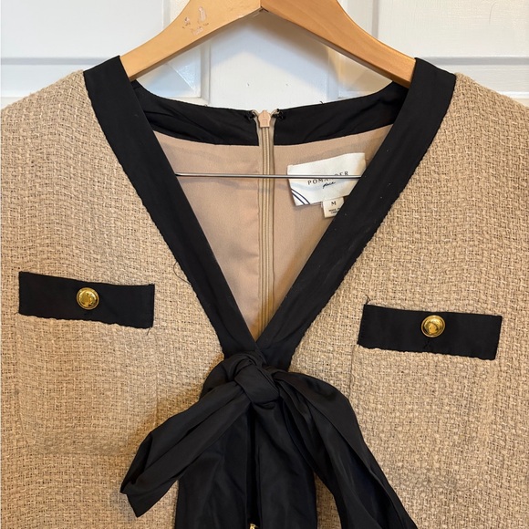 Tuckernuck Pomander Place Tan Coco Tweed Bow Dress Medium - Picture 13 of 13